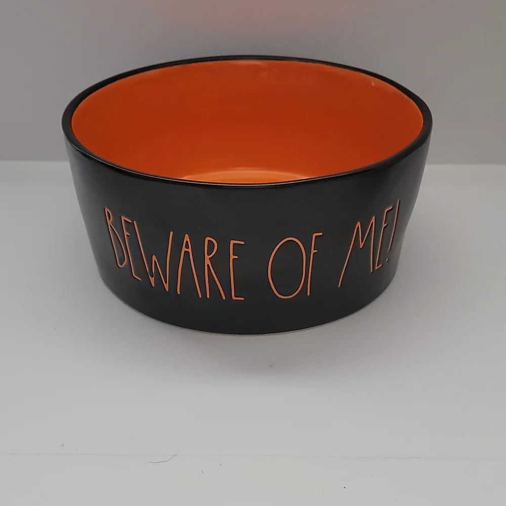 Rae Dunn Beware of Me Large Dog Bowl
